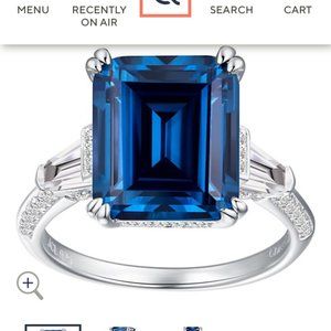 Size 9 Emerald cut Diamonique 8.55 tcw ring